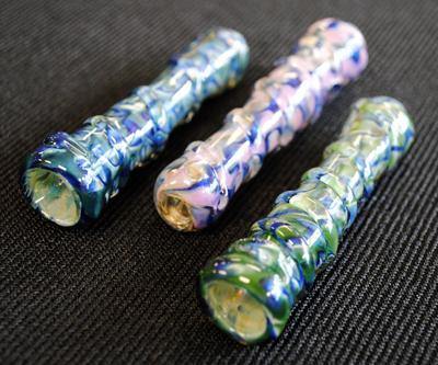 Hand Blown Glass Color Wrapped Pipe - Smokin Js