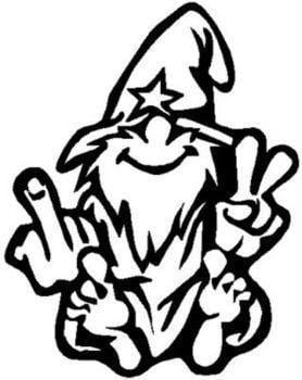 Peace Flip Off Wizard Sticker - Smokin Js