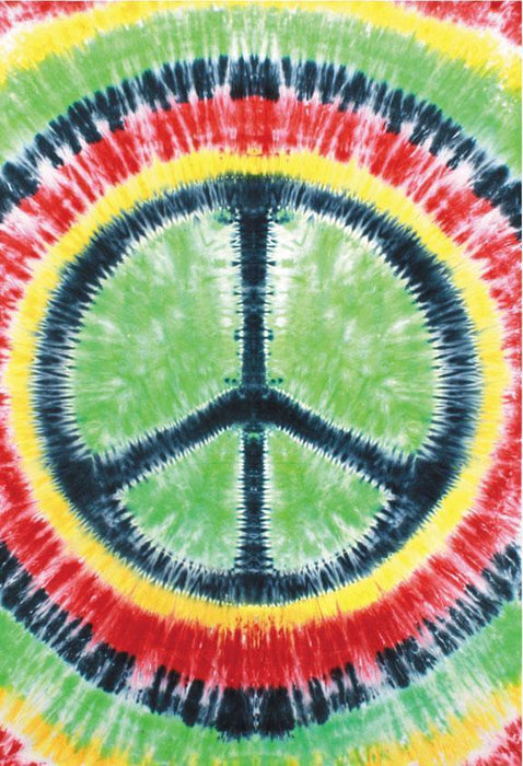 Rasta Peace Sign Tie Dye Tapestry - Smokin Js