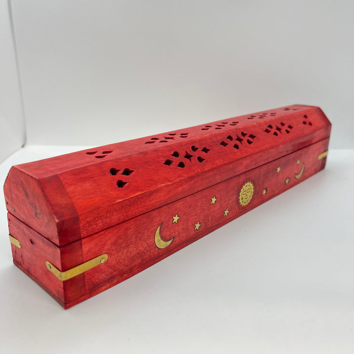 Wood Coffin Incense Burner