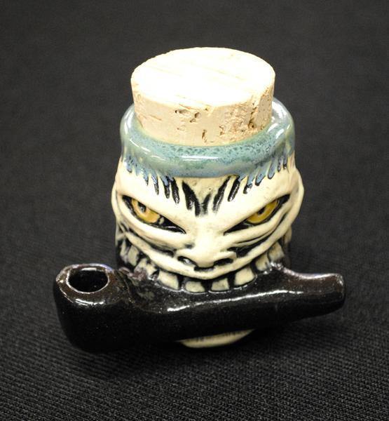 Ceramic Hand Pipe Stash Jar Hybrid - Smokin Js
