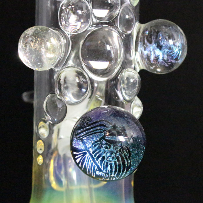 ZONG Hand Blown Glass Tobacco Pipe-US Made, JC Dichro Marble Fumed