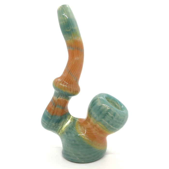 Fumed and Color Raked Large Hand Pipe - Smokin Js