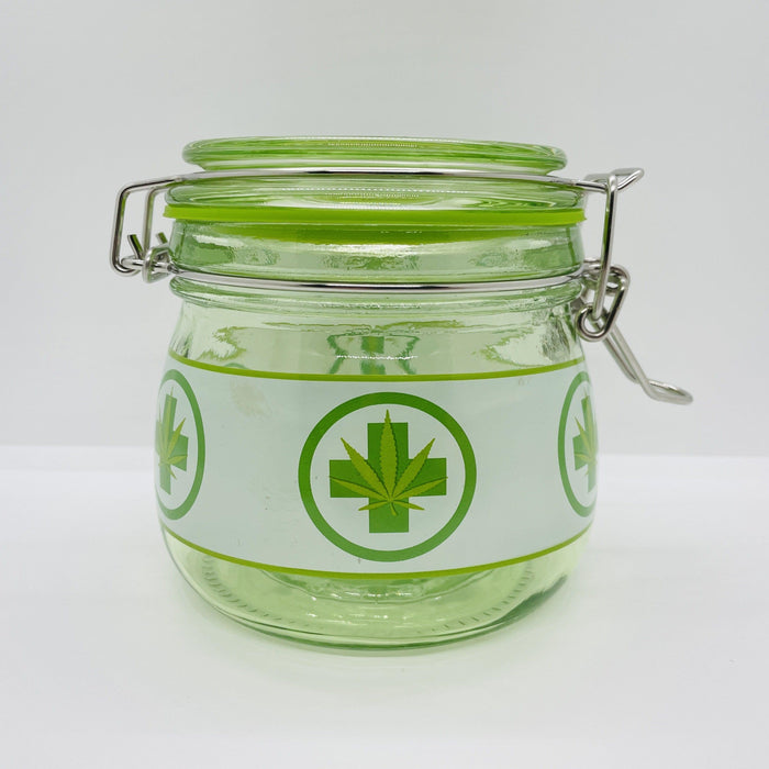 Green Cross Stash Jar - Smokin Js