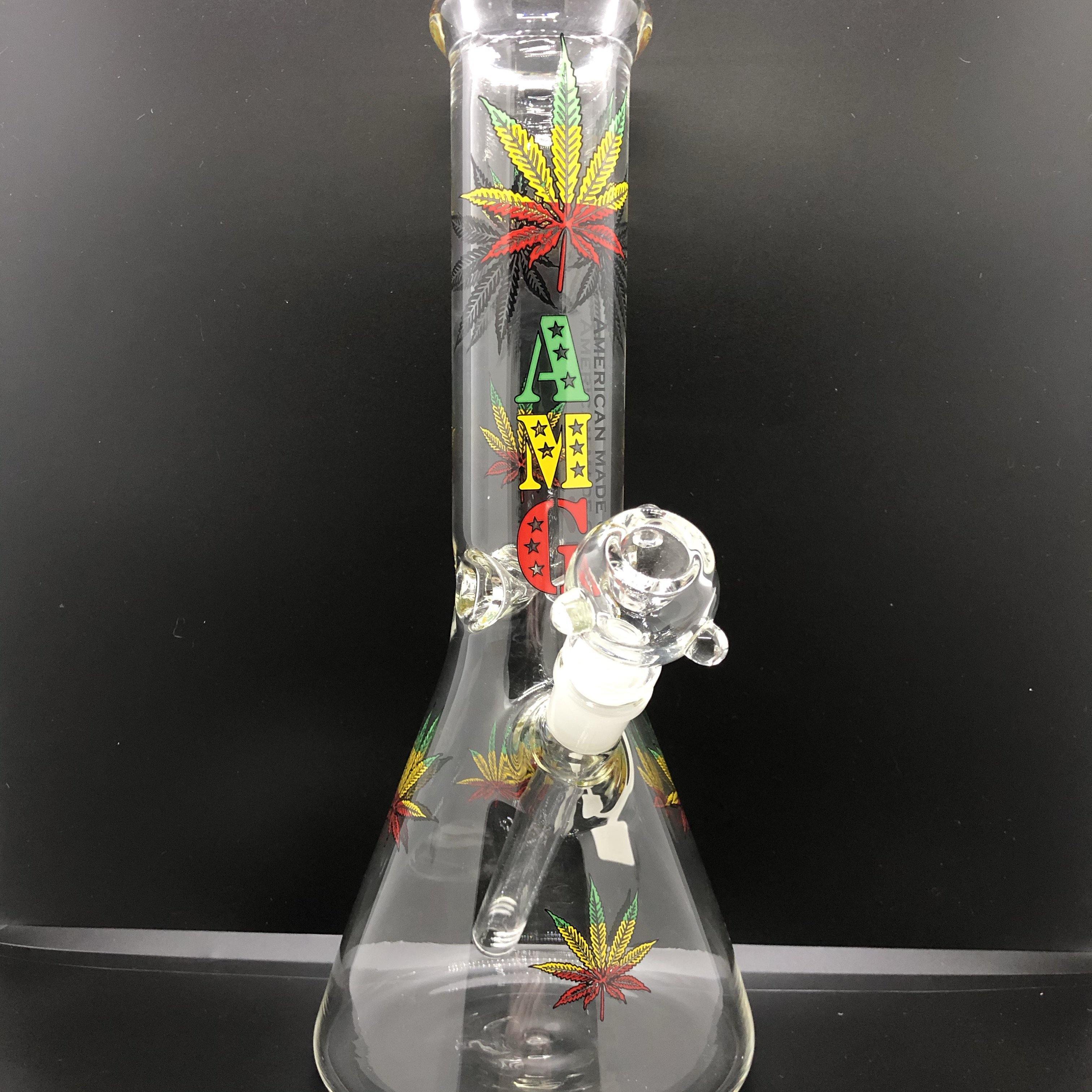 Hemp Leaf Beaker Waterpipe — Smokin Js