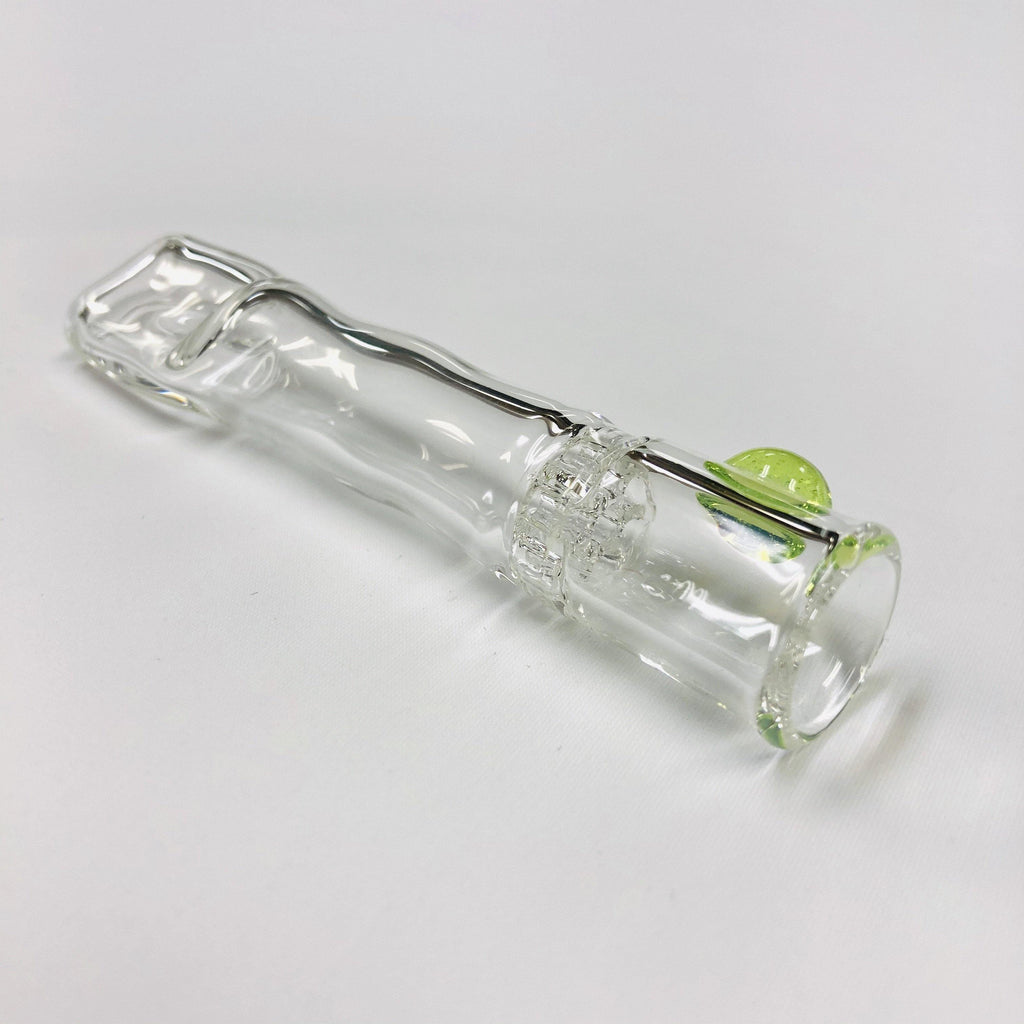 3 Simé Color Dye Chillum, Compact Glass Smoking Piece