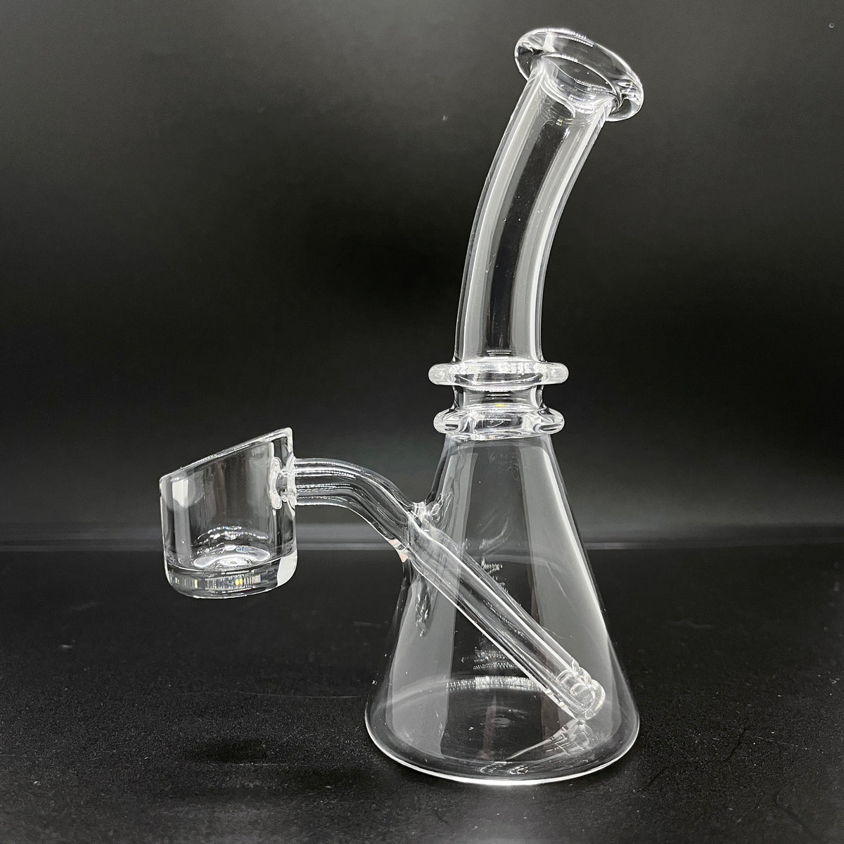 Glass Dab Rig | Mini Hockey Puck with 16-Hole Titanium Nail | DW