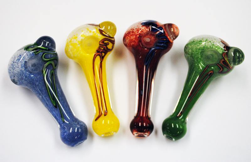 Inside Out Frit Pipe with Cane Work - Smokin Js