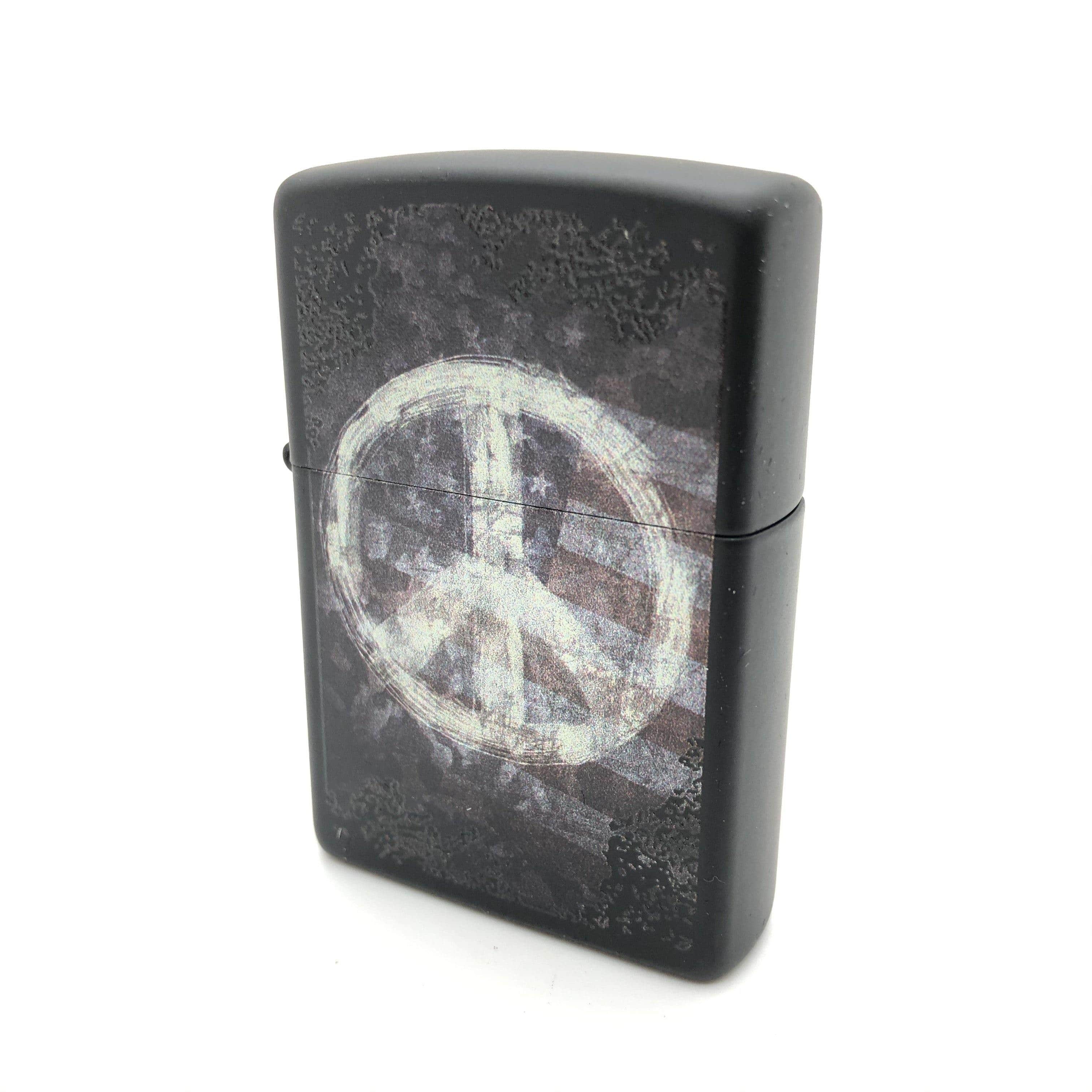 Peace Symbol on US Flag Zippo Lighter — Smokin Js