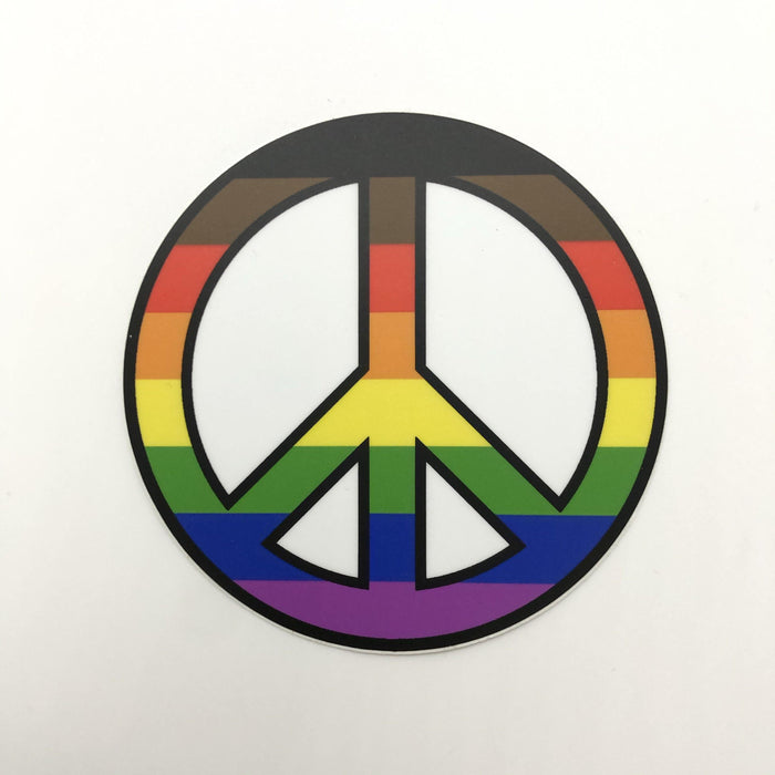 Rainbow Peace Sign Sticker - Smokin Js