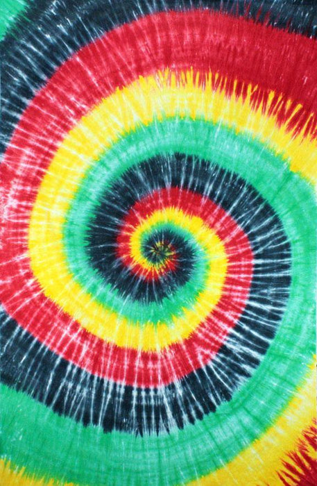 Rasta Spiral Tie Dye Tapestry - Smokin Js
