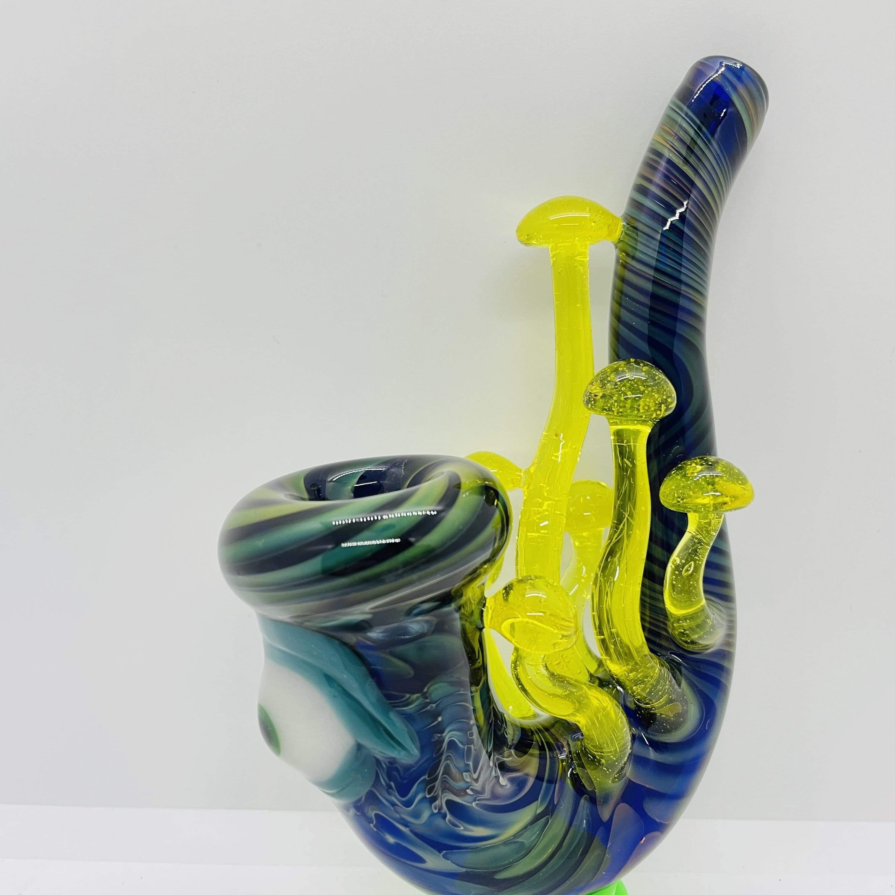 Lime Juice Glass store Sherlock Pipe with Mushroom Marble