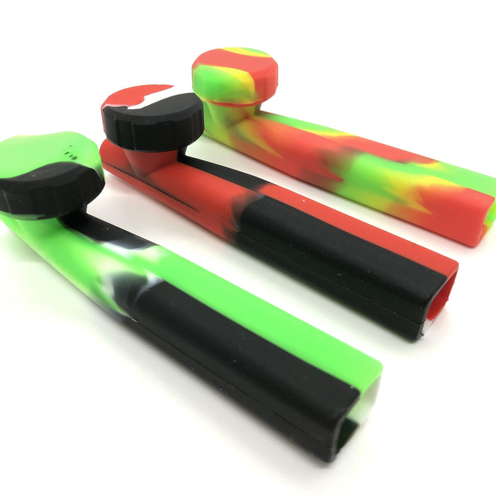 Silicone Hand Pipe with Metal Bowl - Smokin Js
