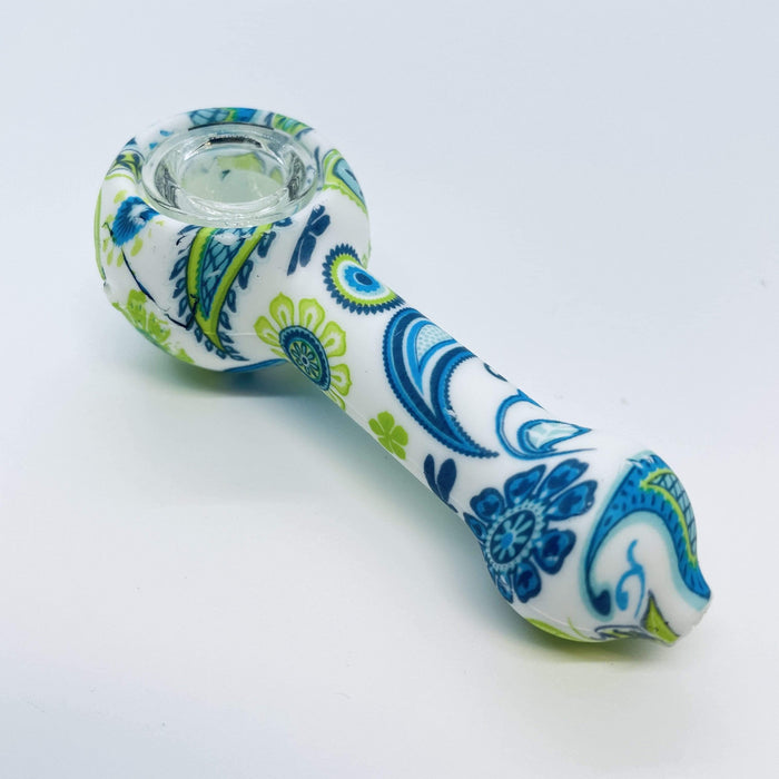 Silicone Printed Glass Bowl Pipe - Smokin Js
