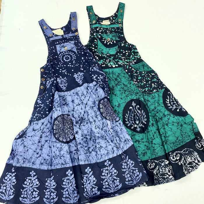 Tie Dye Print Overalls Dress - Smokin Js