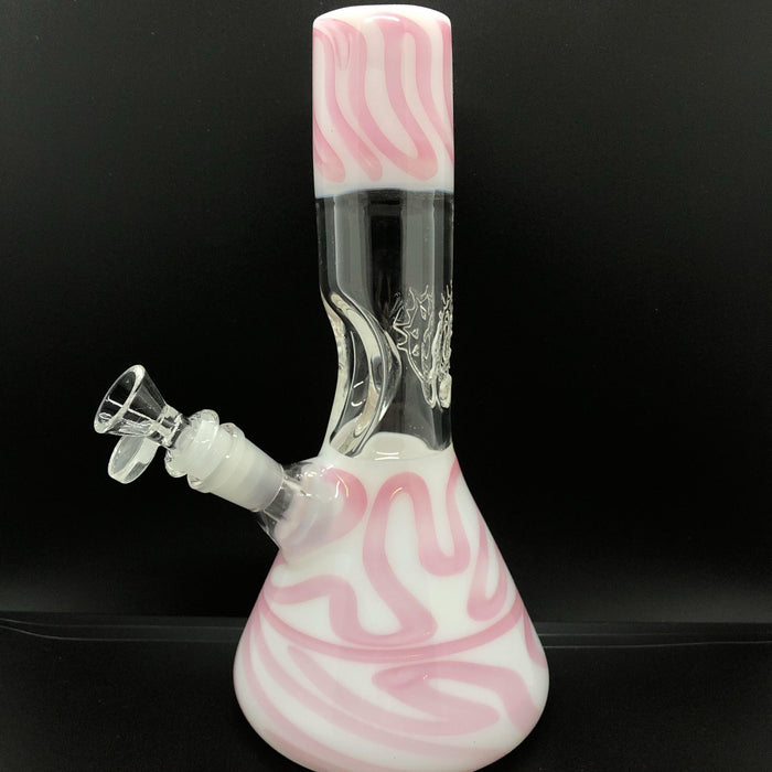 White and Pink Water Pipe - Smokin Js