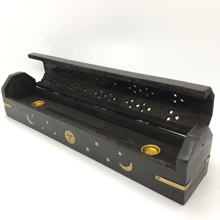 Wood Coffin Incense Burner - Smokin Js