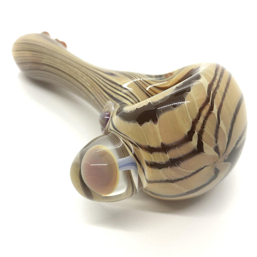 Wood Grained Glass Spoon Pipe - Smokin Js