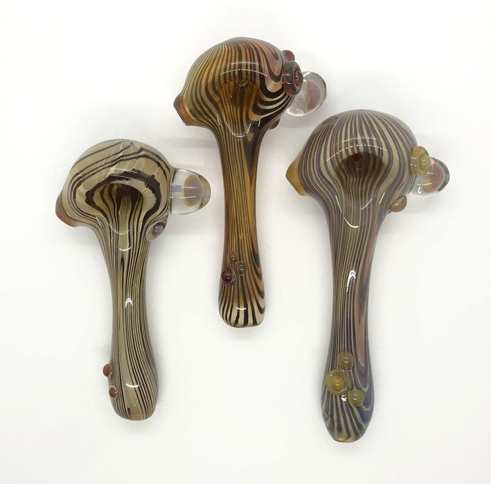 Wood Grained Glass Spoon Pipe - Smokin Js