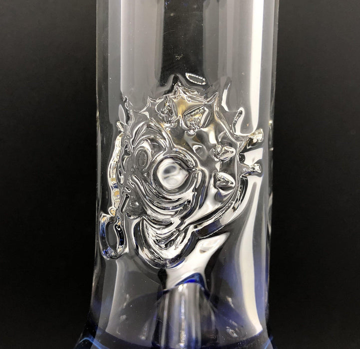 Worked Top Silver Fumed Cobalt Water Pipe - Smokin Js